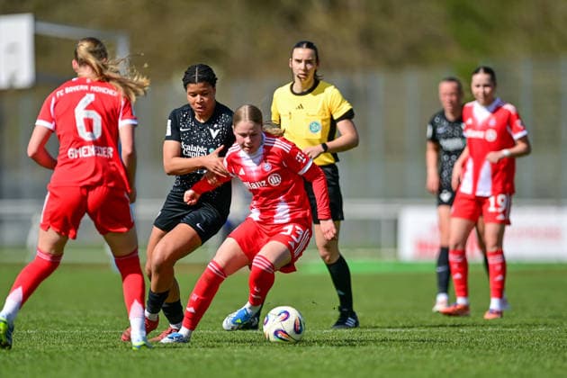 v li Victoria Ezebinyuo Viktoria Berlin, 28 Greta Huenten FCB, 33 in duel, duel, tackle, dynamic, action, action, 05 04 2026, Aschheim Germany , Soccer,2 Women Bundesliga, FC Bayern München II Viktoria Berlin, DFB DFL REGULATIONS PROHIBIT ANY USE OF PHOTOGRAPHS AS IMAGE SEQUENCES AND OR QUASI VIDEO xslx