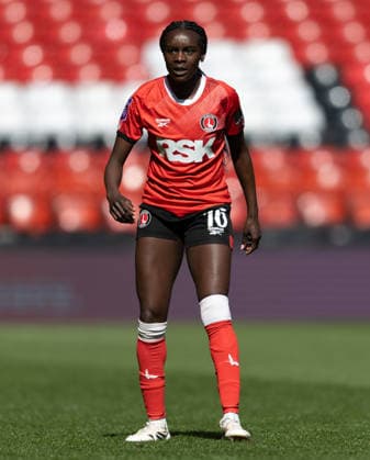 Charlton Athletic Women v Liverpool Women Adobe Womens FA Cup Karin Muya of Charlton Athletic Women looks on during the Adobe Womens FA Cup Quarter-final match at The Valley, London 05 04 2026 UK Newspapers OUT Copyright: xBenxPetersx FIL-23223-0082