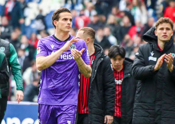 Germany Soccer 2 Bundesliga 2025 2026, 28 Matchday Hannover 96 vs SV 07 Elversberg Heinz von Heiden Arena Stadion Hannover Gesture, Gesture, Emotion Nahuel Noll Hannover 96, 1 Hannover Copyright: xAymanxAlahmedx