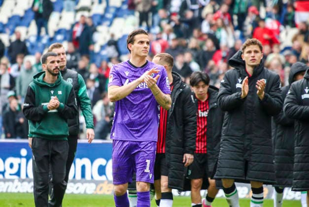 Germany Soccer 2 Bundesliga 2025 2026, 28 Matchday Hannover 96 vs SV 07 Elversberg Heinz von Heiden Arena Stadion Hannover Gesture, Gesture, Emotion Nahuel Noll Hannover 96, 1 Hannover Copyright: xAymanxAlahmedx
