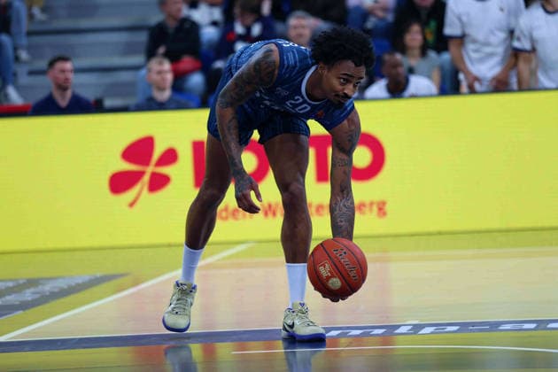 Michael Weathers MLP Academics Heidelberg, 20 GER, MLP Academics Heidelberg vs Rostock Seawolves, Basketball, easycredit Basketball Bundesliga, 28 Matchday, Season, 2025 2026, 05 04 2026 GER, MLP Academics Heidelberg vs Rostock Seawolves, Basketball, easycredit Basketball Bundesliga, 28 Matchday, Season, 2025 2026, 205 04 2026 Heidelberg Copyright: xEibner-Pressefoto JoergxHirschx EP_JHH