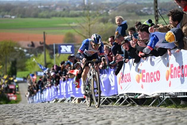 Belgian Remco Evenepoel of Red Bull-BORA-hansgrohe pictured in action during the men s race of the Ronde van Vlaanderen Tour des Flandres Tour of Flanders UCI WorldTour one day cycling race, 278 km from Antwerp to Oudenaarde, Sunday 05 April 2026. ELIASxROM  x169878413x