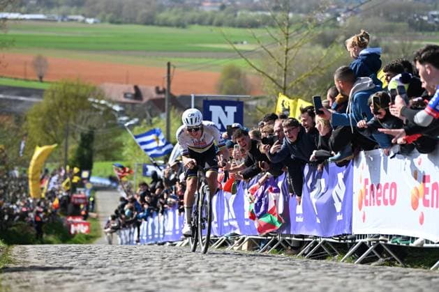 Slovenian Tadej Pogacar of UAE Team Emirates pictured in action during the men s race of the Ronde van Vlaanderen Tour des Flandres Tour of Flanders UCI WorldTour one day cycling race, 278 km from Antwerp to Oudenaarde, Sunday 05 April 2026. ELIASxROM  x169878512x