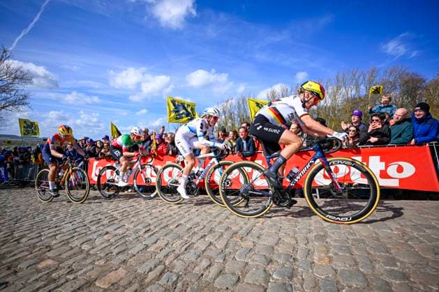 Ronde van Vlaanderen Women 2026 Cycling Race OUDENAARDE, BELGIUM - APRIL 05 : Koch Franziska (GER) of FDJ United - SUEZ, Vollering Demi (NED) of FDJ United - SUEZ in action during the 23rd edition of Ronde van Vlaanderen Women an UCI Women s World Tour 1.WWT one day cycling road race for Women Elite of 164 km with start in Oudenaarde and finish in Oudenaarde on April 5, 2026 in Oudenaarde, Belgium, 05 04 2026 ( Motordriver Serge Seynaeve - Oudenaarde Belgium  Copyright: xTomasxSiskx