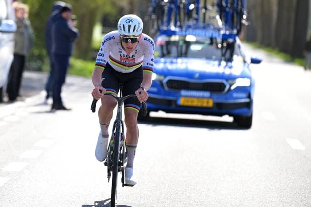 Slovenian Tadej Pogacar of UAE Team Emirates pictured in action during the men s race of the Ronde van Vlaanderen Tour des Flandres Tour of Flanders UCI WorldTour one day cycling race, 278 km from Antwerp to Oudenaarde, Sunday 05 April 2026. DAVIDxPINTENS  x169879281x