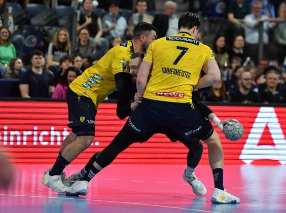 05 04 2026 Handball 1 Bundesliga DAIKIN HBL Season 2025 2026 27 Matchday HC Erlangen Metropolregion Nuremberg HCE Rhein Neckar Löwen OGo xogox Jannik Kohlbacher 80, Rhein Neckar Löwen Antonio Metzner 27, HC Erlangen HCE Robert Timmermeister 7, Rhein Neckar Löwen