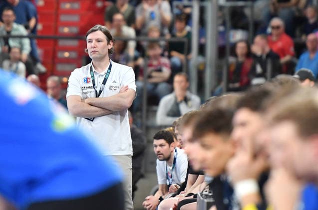 05 04 2026 Handball 1 Bundesliga DAIKIN HBL Season 2025 2026 27 Matchday HC Erlangen Metropolregion Nürnberg HCE Rhein Neckar Löwen OGo xogox Johannes Sellin Coach HC Erlangen HCE
