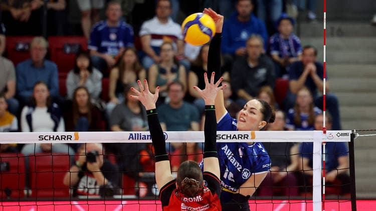 Stuttgart , Bundesliga Volleyball PlayOffs semi-final match 1 , Allianz MTV Stuttgart vs Dresdner SC , Mikala Mogensen Stuttgart