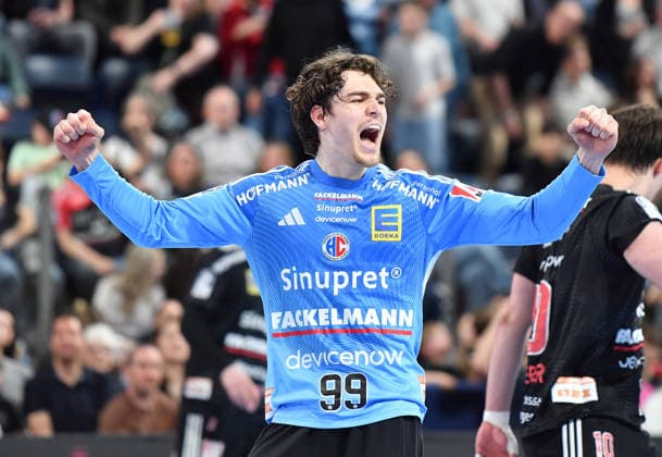 05 04 2026 Handball 1 Bundesliga DAIKIN HBL Season 2025 2026 27 Matchday HC Erlangen Metropolregion Nuremberg HCE Rhein Neckar Löwen OGo xogox Tin Herceg 99, HC Erlangen HCE Jubel Freude