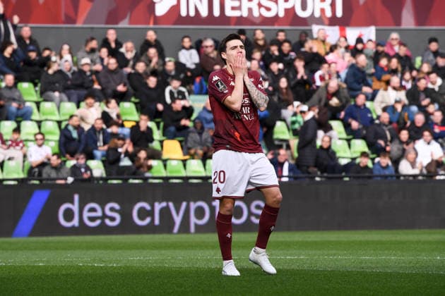 FC Metz v FC Nantes - Ligue 1 McDonald s 2025 2026 20 Jessy DEMINGUET (fcm) during the Ligue 1 McDonald s match between Metz and Nantes at Stade Saint-Symphorien on April 5, 2026 in Metz, France. Metz France  Copyright: xFEPx 776348340
