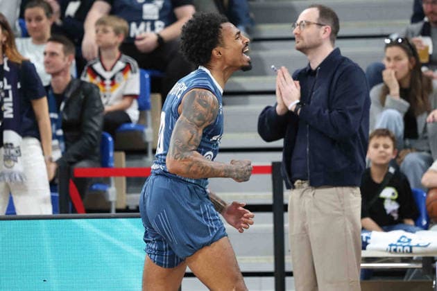 Michael Weathers MLP Academics Heidelberg, 20 GER, MLP Academics Heidelberg vs Rostock Seawolves, Basketball, easycredit Basketball Bundesliga, 28 Matchday, Season, 2025 2026, 05 04 2026 GER, MLP Academics Heidelberg vs Rostock Seawolves, Basketball, easycredit Basketball Bundesliga, 28 Matchday, Season, 2025 2026, 205 04 2026 Heidelberg Copyright: xEibner-Pressefoto JoergxHirschx EP_JHH