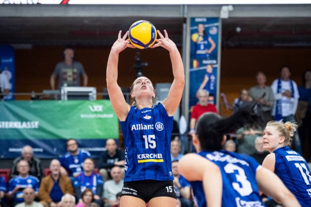 Melani Shaffmaster Allianz MTV Stuttgart, 15 GER, Allianz MTV Stuttgart Dresdner SC, Volleyball Bundesliga, VBL, 2025 2026 season, playoffs semi-final, match 1, 05 04 2026 GER, Allianz MTV Stuttgart Dresdner SC, Volleyball Bundesliga, VBL, 2025 2026 season, playoffs semi-final, match 1, 05 04 2026 Stuttgart Copyright: xSandyxDinkelackerx EP_SDR