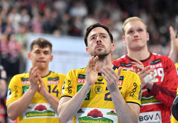 05 04 2026 Handball 1 Bundesliga DAIKIN HBL Season 2025 2026 27 Matchday HC Erlangen Metropolregion Nuremberg HCE Rhein Neckar Löwen OGo xogox Patrick Groetzki 24, Rhein Neckar Löwen disappointed Disappointment