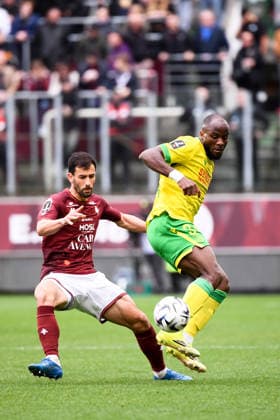 FC Metz v FC Nantes - Ligue 1 McDonald s 2025 2026 37 Ignatius GANAGO (fcn) during the Ligue 1 McDonald s match between Metz and Nantes at Stade Saint-Symphorien on April 5, 2026 in Metz, France. Metz France  Copyright: xFEPx 776348340