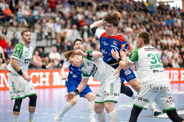 Magnus Grupe HBW Balingen Weilstetten, 08 , at the throw HBW Balingen Weilstetten vs HC Oppenweiler Backnang, Handball, 2 Bundesliga, Matchday 26, Season 2025 2026, 05 04 2026, Eibner Pressefoto Andreas Ulmer HBW Balingen Weilstetten vs HC Oppenweiler Backnang, Handball, 2 Bundesliga, Matchday 26, Season 2025 2026, 05 04 2026, Balingen Copyright: xEibner-Pressefoto AndreasxUlmerx EP_AUR