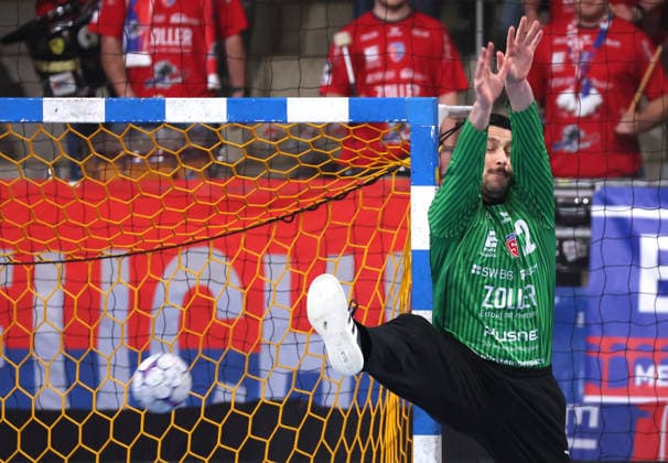 05 04 2026, Germany, Bietigheim, Handball 2 Bundesliga, SG BBM Bietigheim vs TV 05 07 Hüttenberg, Martin Tomovski BBM