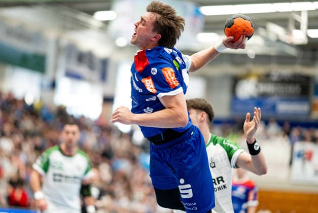 Elias Huber HBW Balingen Weilstetten, 07 , HBW Balingen Weilstetten vs HC Oppenweiler Backnang, Handball, 2 Bundesliga, Matchday 26, Season 2025 2026, 05 04 2026, Eibner Pressefoto Andreas Ulmer HBW Balingen Weilstetten vs HC Oppenweiler Backnang, Handball, 2 Bundesliga, Matchday 26, Season 2025 2026, 05 04 2026, Balingen Copyright: xEibner-Pressefoto AndreasxUlmerx EP_AUR