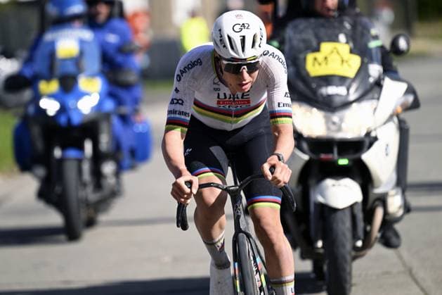 Slovenian Tadej Pogacar of UAE Team Emirates pictured in action during the men s race of the Ronde van Vlaanderen Tour des Flandres Tour of Flanders UCI WorldTour one day cycling race, 278 km from Antwerp to Oudenaarde, Sunday 05 April 2026. POOLxNICOxVEREECKEN  x169900130x