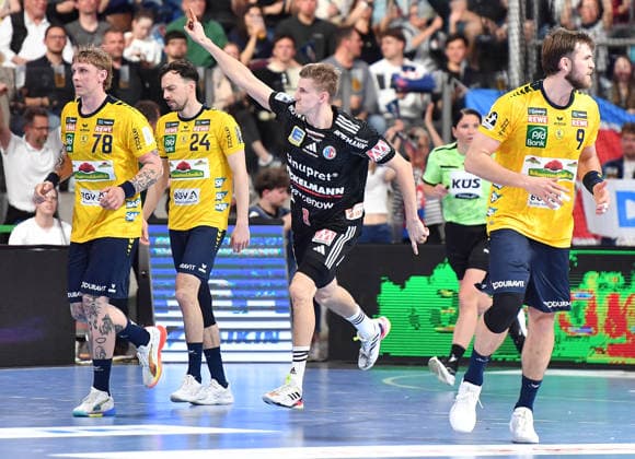 05 04 2026 Handball 1 Bundesliga DAIKIN HBL Season 2025 2026 27 Matchday HC Erlangen Metropolregion Nuremberg HCE Rhein Neckar Löwen OGo xogox Edwin Aspenbäck 78, Rhein Neckar Löwen Patrick Groetzki 24, Rhein Neckar Löwen Sander Andreassen Overjordet 8, HC Erlangen HCE