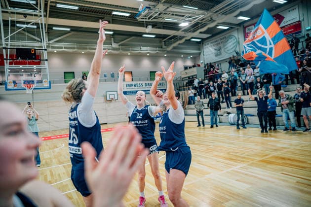 BB 1BL Women Syntainics MBC Lions TK Hannover Luchse Anna Alborova GISA Lions MBC , Alexia Susan Allesch GISA Lions MBC during the 2025 2026 season in the 1 playoff round game 2 ande in the DBBL Toyota Bundesliga Syntainics MBC Lions and TK Hannover Luchse at the SWH Arena on April 5, 2026 in Halle Saale, Sachsen Anhalt, Germany