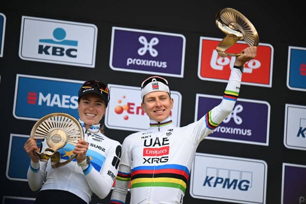 05-04-2026 Tour Des Flandres Women; 2026, Fdj United - Suez; 2026, Uae Emirates - Xrg; Vollering, Demi; Pogacar, Tadej; Oudenaarde; 