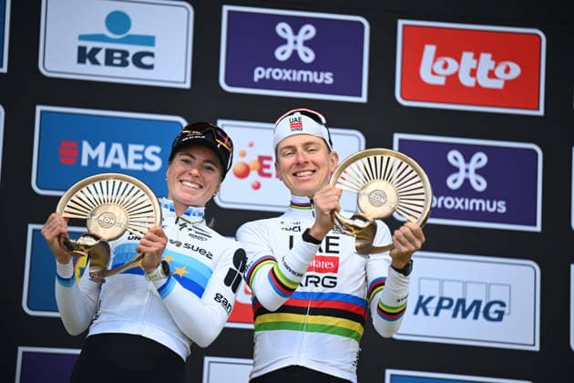 05-04-2026 Tour Des Flandres Women; 2026, Fdj United - Suez; 2026, Uae Emirates - Xrg; Vollering, Demi; Pogacar, Tadej; Oudenaarde; 