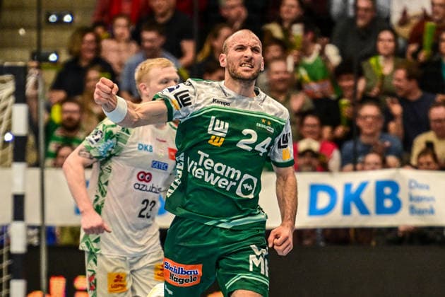 DAIKIN HBL Bundesliga Frisch Auf Göppingen SC Magdeburg Göppingen, 05 04 2026 Marcel Schiller Frisch Auf Göppingen, 24 after seven-meter penalty Göppingen, 05 04 2026 27th matchday of the DAIKIN Handball Bundesliga, Frisch Auf Göppingen SC Magdeburg, EWS Arena, Göppingen Copyright: xBEAUTIFULxSPORTS Märklx