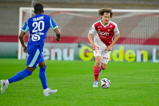 FOOTBALL : AS Monaco VS Olympique de Marseille - Ligue 1 McDonald s - 05 04 2026 Wout Faes (ASM) - Ligue 1 McDonald™s match between AS Monaco and Olympique de Marseille on April 5, 2026 at the Louis II Stadium in Monaco. MonacoMonaco  Copyright: xWilliamxCannarellax