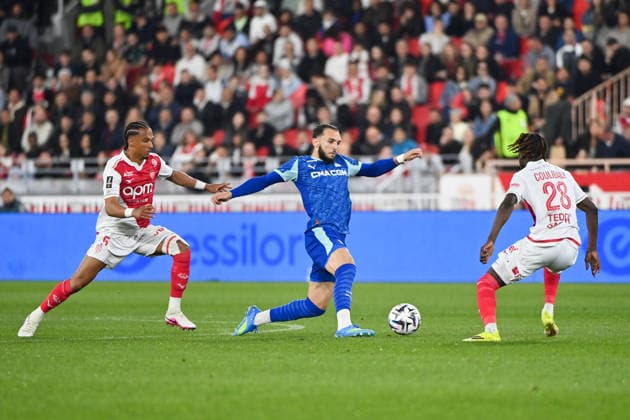 AS Monaco v Olympique de Marseille - Ligue 1 McDonald s 2025 2026 05 Thilo KEHRER (asm) - 09 Amine GOUIRI (om) during the Ligue 1 McDonald s match between Monaco and Marseille at Stade Louis II on April 5, 2026 in Monaco, Monaco. Monaco Monaco  Copyright: xFEPx 776348338
