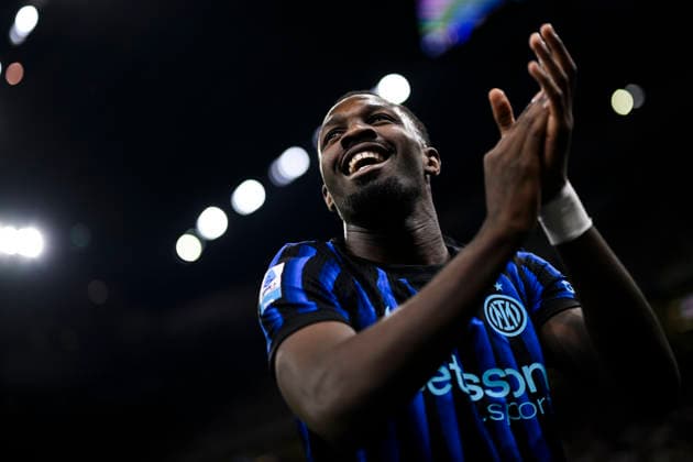 FC Internazionale v AS Roma - Serie A Marcus Thuram of FC Internazionale cgestures during the Serie A football match between FC Internazionale and AS Roma. Milan Italy Copyright: xNicolòxCampox