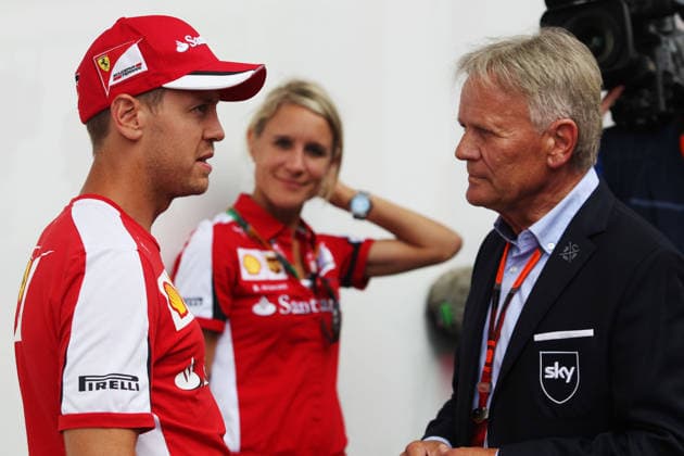 motor racing, Motorsport - Formula One World Championship, WM, Weltmeisterschaft - Belgian Grand Prix - Preparation Day - Spa Francorchamps, Belgium (L to R): Sebastian Vettel (GER) Ferrari with Mark Surer (SUI). 20.08.2015. Formula 1 World Championship, Rd 11, Belgian Grand Prix, Spa Francorchamps, Belgium, Preparation Day. Photo: Photo4 International Sports Fotos xpbimages.com (UK Only) Spa Francorchamps Belgium Copyright: xInternationalxSportsxFotos xpbimx