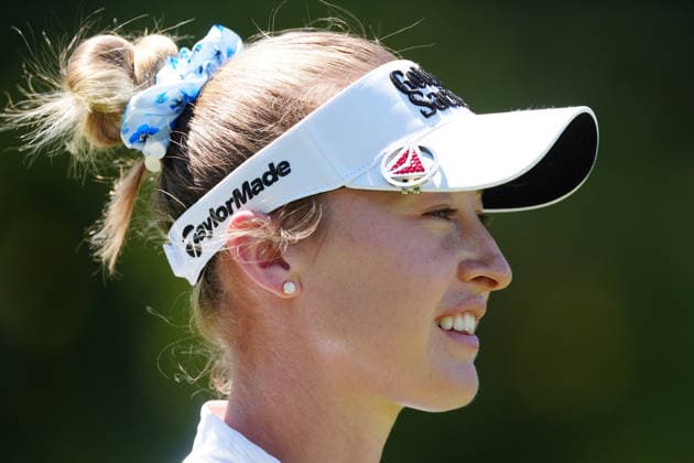 LAS VEGAS, NV - APRIL 05: LPGA, Golf Damen golfer Nelly Korda walks the first hole during the final round of the Aramco Championship on April 5, 2026, at Shadow Creek Golf Course in Las Vegas, Nevada. (Photo by Brian Spurlock Icon Sportswire) GOLF: APR 05 LPGA Aramco Championship EDITORIAL USE ONLY Icon26040521