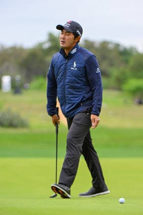 SAN ANTONIO, TX - APRIL 05: Takumi Kanaya (JPN) reacts to missing his par putt on 13 during the third round of the Valero Texas Open on April 5, 2026, at the AT&T Oaks Course at TPC San Antonio, San Antonio, Texas. (Photo by Ken Murray Icon Sportswire) GOLF: APR 05 PGA, Golf Herren Valero Texas Open EDITORIAL USE ONLY Icon2604050044