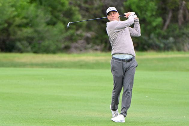 SAN ANTONIO, TX - APRIL 05: Alex Noren (SWE) watches his second shot on 8 during the third round of the Valero Texas Open on April 5, 2026, at the AT&T Oaks Course at TPC San Antonio, San Antonio, Texas. (Photo by Ken Murray Icon Sportswire) GOLF: APR 05 PGA, Golf Herren Valero Texas Open EDITORIAL USE ONLY Icon2604050124