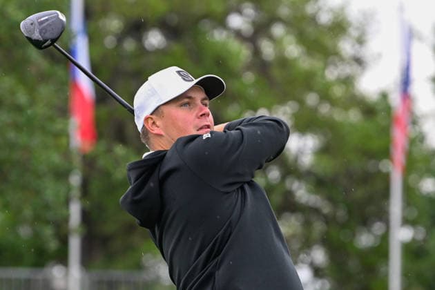 SAN ANTONIO, TX - APRIL 05: Sami Valimaki (FIN) watches his tee shot on 17 during the third round of the Valero Texas Open on April 5, 2026, at the AT&T Oaks Course at TPC San Antonio, San Antonio, Texas. (Photo by Ken Murray Icon Sportswire) GOLF: APR 05 PGA, Golf Herren Valero Texas Open EDITORIAL USE ONLY Icon2604050224