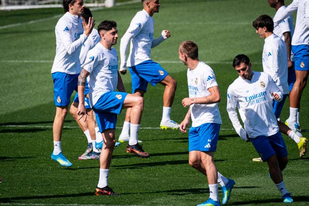 Real Madrid CF s Fede Valverde during the training session prior to the Champions League Quarter-finals, first leg against Bayern Munchen. April 6, 2026. (2026040601)