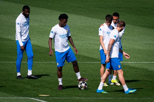 Real Madrid CF s Vinicius Junior during the training session prior to the Champions League Quarter-finals, first leg against Bayern Munchen. April 6, 2026. (2026040608)