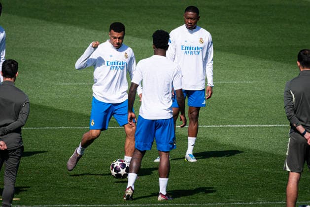 Real Madrid CF s Kylian Mbappe during the training session prior to the Champions League Quarter-finals, first leg against Bayern Munchen. April 6, 2026. (2026040610)