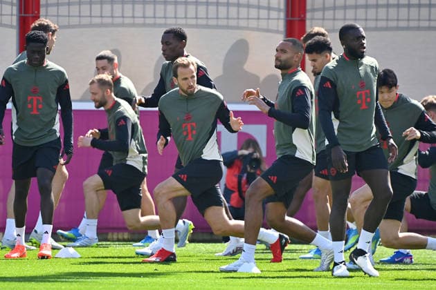Harry KANE Bayern Muenchen,Center , Final training on 06 04 2026 Football Champions League,Season 2025 26, Quarterfinals Real Madrid FC Bayern Muenchen Â
