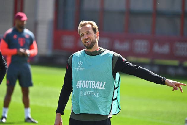 Harry KANE Bayern Muenchen , gestures, gives instructions, final training on 06 04 2026 Soccer Champions League, season 2025 26, quarterfinals Real Madrid FC Bayern Muenchen Â