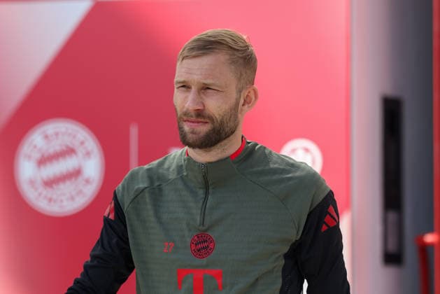 Konrad Laimer FC Bayern Muenchen, 27 , GER, Final training, FC Bayern Muenchen, Football, UEFA Champions League, Quarter-final, First leg, 2025 2026 season, 06 04 2026, GER, Final training, FC Bayern Muenchen, Football, UEFA Champions League, Quarter-final, First leg, 2025 2026 season, 06 04 2026 Muenchen Copyright: xEibner-Pressefoto JennixMaulx EP_JML