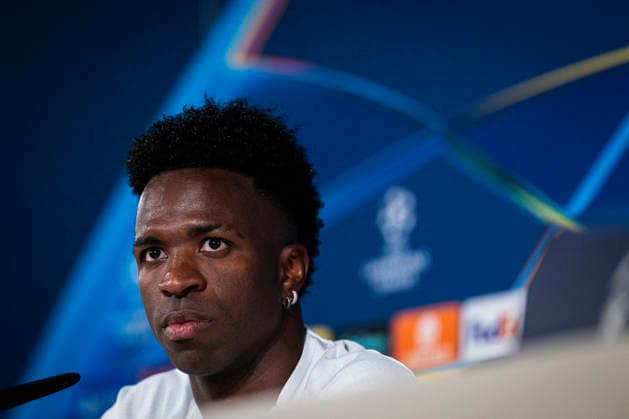 REAL MADRID V BAYERN MUNCHEN. CHAMPIONS LEAGUE 2025 2026. QUARTER-FINALS. 1ST LEG. Real Madrid CF s Vinicius Junior during the press conference, PK, Pressekonferenz prior to the Champions League Quarter-finals, first leg against Bayern Munchen. April 6, 2026. (ALTERPHOTOS Tomas Garrido) MadridSpain  Copyright: xTomasxGarridox