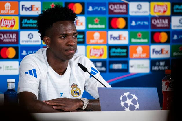 REAL MADRID V BAYERN MUNCHEN. CHAMPIONS LEAGUE 2025 2026. QUARTER-FINALS. 1ST LEG. Real Madrid CF s Vinicius Junior during the press conference, PK, Pressekonferenz prior to the Champions League Quarter-finals, first leg against Bayern Munchen. April 6, 2026. (ALTERPHOTOS Tomas Garrido) MadridSpain  Copyright: xTomasxGarridox