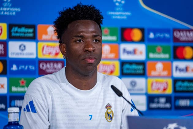 Real Madrid CF Training Session And press conference, PK, Pressekonferenz - UEFA Champions League 2025 26 Quarter-Final First Leg MADRID, SPAIN - APRIL 6: Vinicius Junior of Real Madrid is seen during the press conference during the training session and press conference ahead of the UEFA Champions League 2025 26 Quarter-Final First Leg against FC Bayern München at Ciudad Real Madrid on April 6, 2026 in Madrid, Spain. Valdebebas Ciudad Real Madrid Madrid Spain Copyright: xAlbertoxGardinx AGardin_20260606_Foot_Champ_Real_Madrid_PC_1168