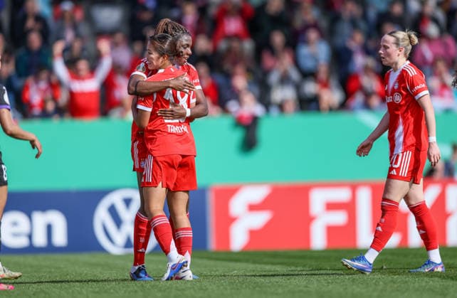 GER, Munich, FC Bayern Munich vs SGS Essen, DFB Cup Women, Football, DFB, Season 2025 2026, FC Bayern Campus, Semifinal in picture Momoko Tanikawa Bayern Munich 18 , Goal, Cheering and joy, Emotions, 1 0, Edna Imade Bayern Munich DFB DFL REGULATIONS PROHIBIT ANY USE OF PHOTOGRAPHS AS IMAGE SEQUENCES AND OR QUASI VIDEO, 06 04 2026 Copyright: HMBxMedia HendrikxHamelau