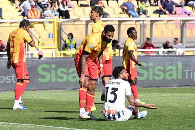 Atalanta s Ederson reacts during the Serie A Enilive matchday 31 between US Lecce and Atalanta BC at the Stadio Via del Mare in Lecce, Italy, Sunday, April 6, 2026. (Photo Pierluigi Pinto LaPresse)  Copyright: xPierluigixPinto LaPressex
