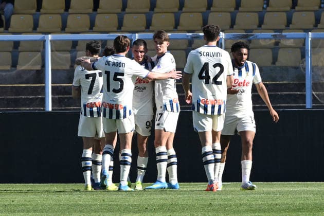 Atalanta s Nikola Krstovic scores a second goal for his team 0-2 during the Serie A Enilive matchday 31 between US Lecce and Atalanta BC at the Stadio Via del Mare in Lecce, Italy, Sunday, April 6, 2026. (Photo Pierluigi Pinto LaPresse)  Copyright: xPierluigixPinto LaPressex
