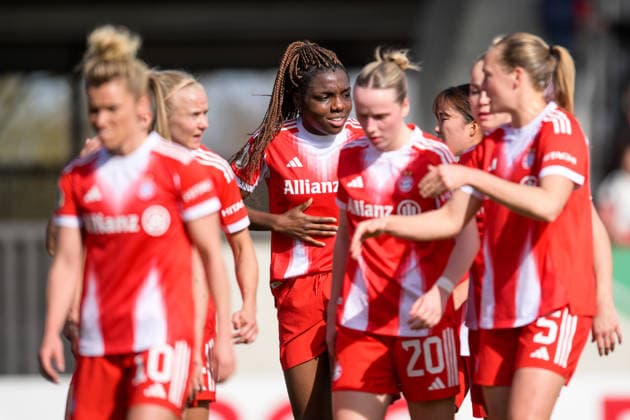 Soccer, Womens DFB Cup, 20260406, FC Bayern Munich SGS Essen In the picture Goal 3 0 Goal cheers cheered Goal Munich FC Bayern Campus Bayern Germany Copyright: Passion2Press MarkusxFischerx