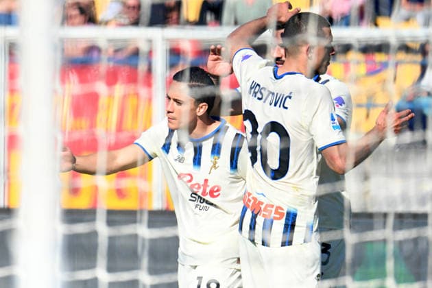 Giacomo Raspadori (Atalanta BC) celebrates after the goal during US Lecce vs Atalanta BC, Italian soccer Serie A match in Lecce, Italy, April 06 2026  Copyright: xPasqualexGolia IPAxSportx xipa-agency.netx xx IPA_73788226 IPA_Agency_IPA73788226
