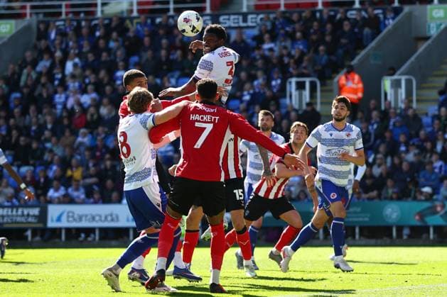 Jeriel Dorsett of Reading heads clear Reading v Lincoln City, Sky Bet League One, Football, Select Car Leasing Stadium, Reading, UK - 06 Apr 2026Reading Select Car Leasing Stadium United Kingdom EDITORIAL USE ONLY No use with unauthorised audio, video, data, fixture lists, club league logos or live services. Online in-match use limited to 120 images, no video emulation. No use in betting, games or single club league player publications. Copyright: xSimonxDael Shutterstockx 16811828af